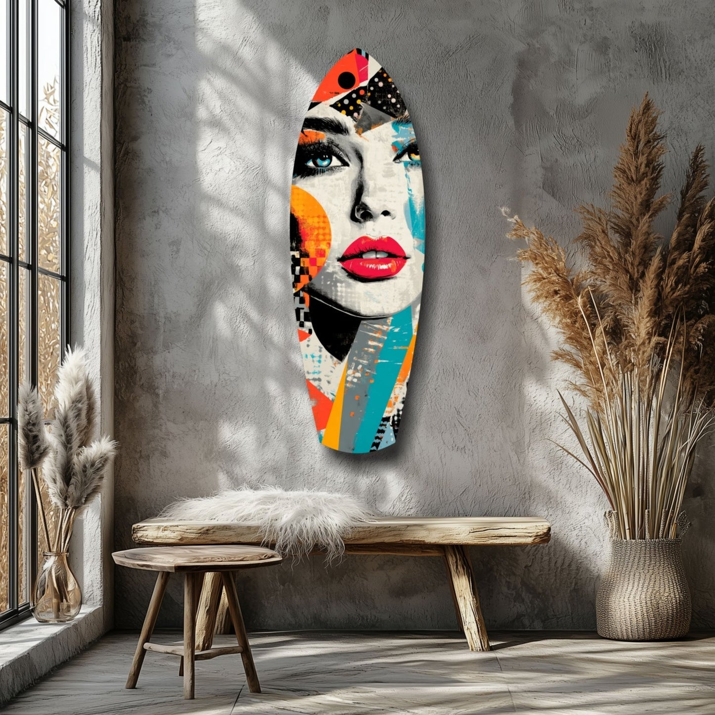 Woman in Style Glass Wall Art