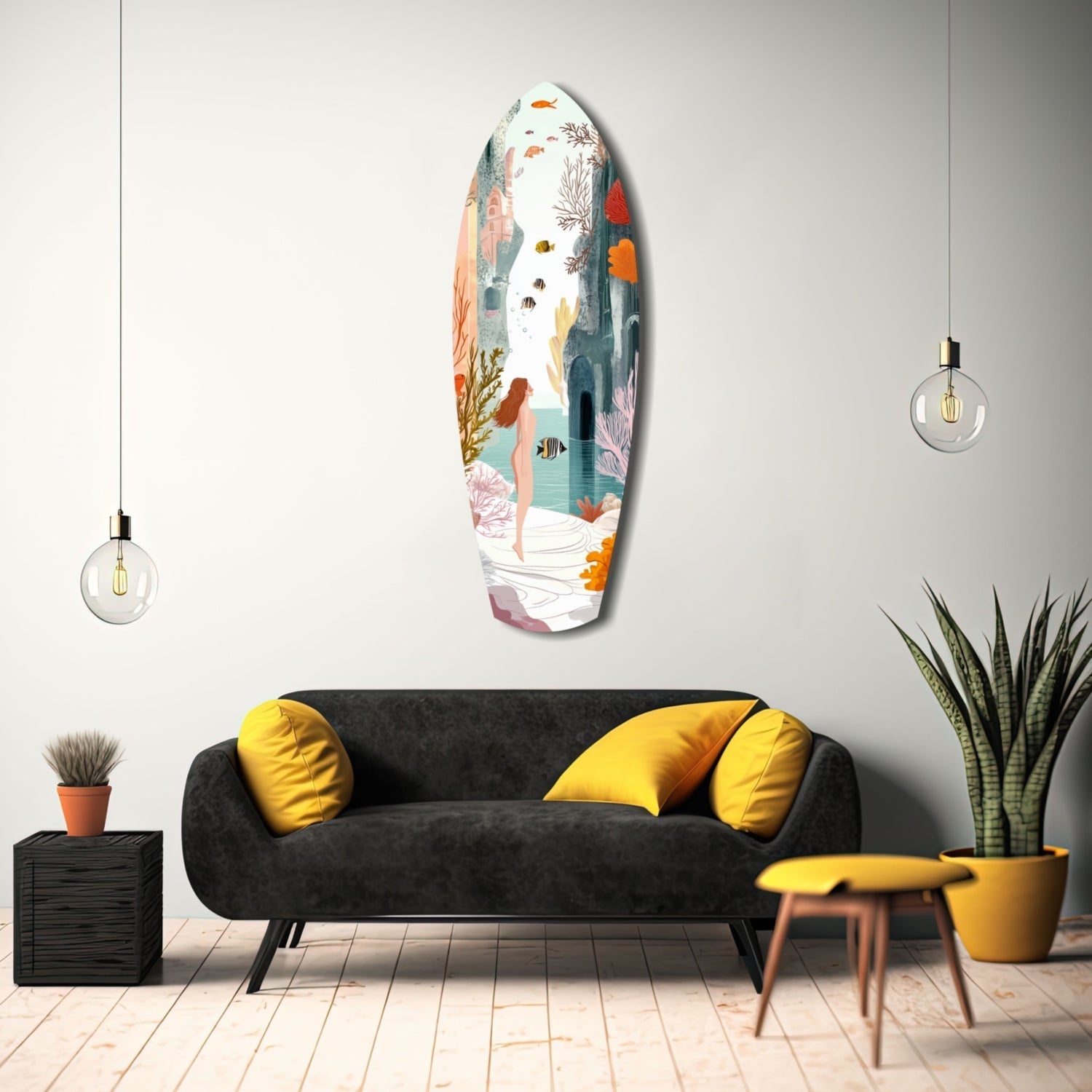 Utopic Seashore Glass Wall Art