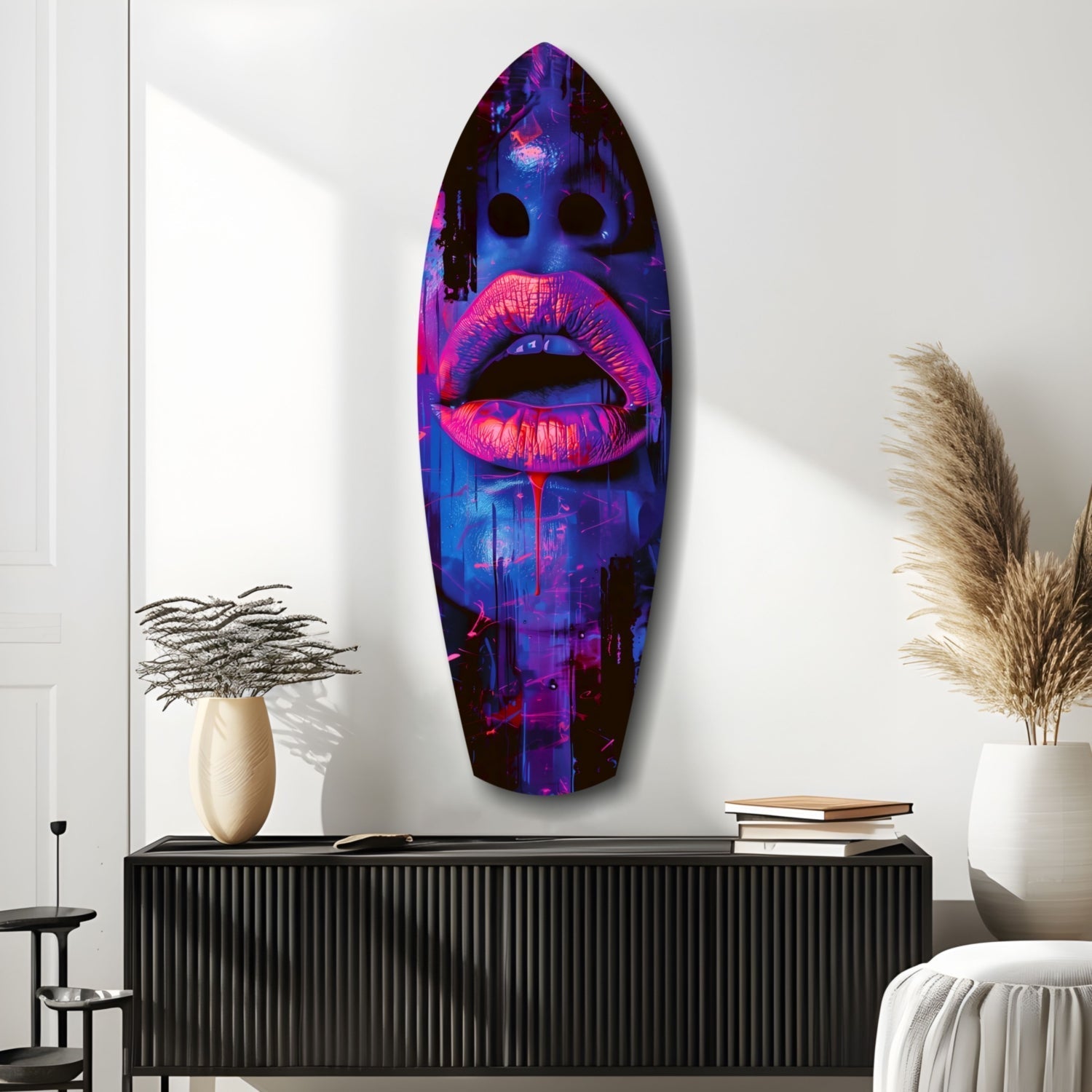 Colorful Lips V3 Glass Wall Art