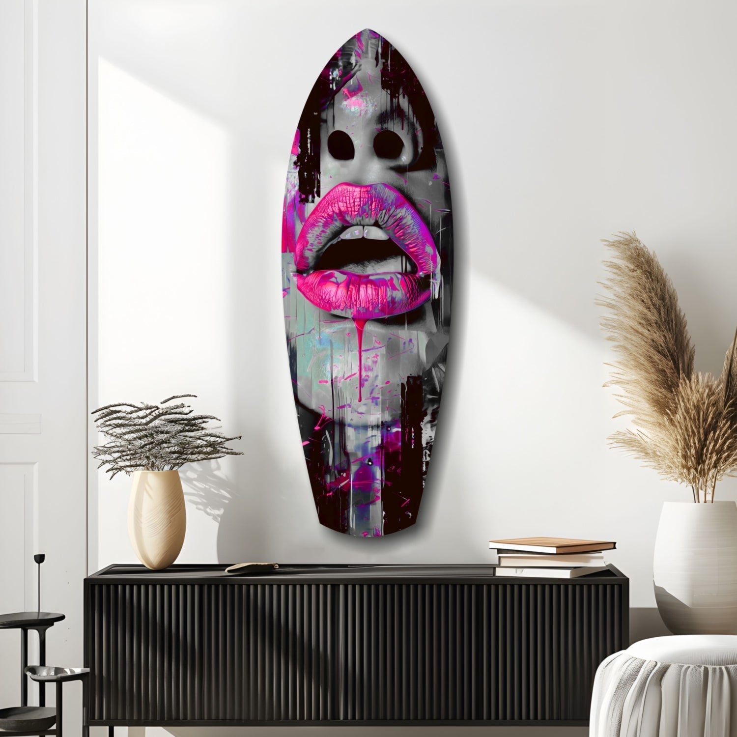 Colorful Lips V4 Glass Wall Art