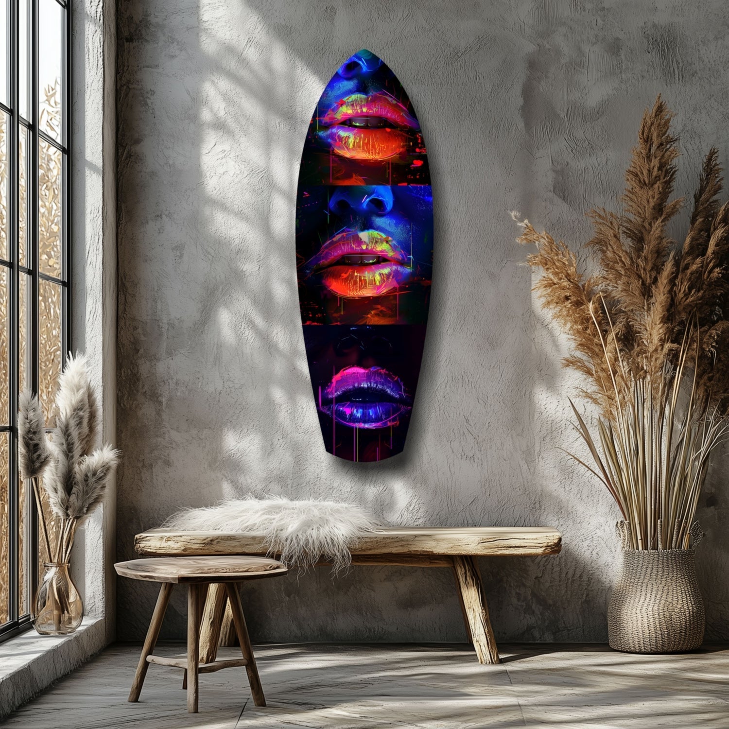 Colorful Lips V12 Glass Wall Art