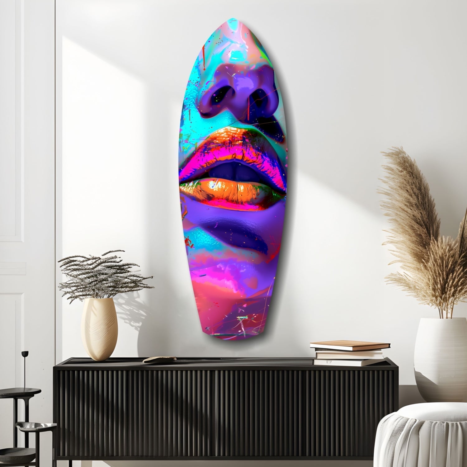 Colorful Lips V14 Glass Wall Art