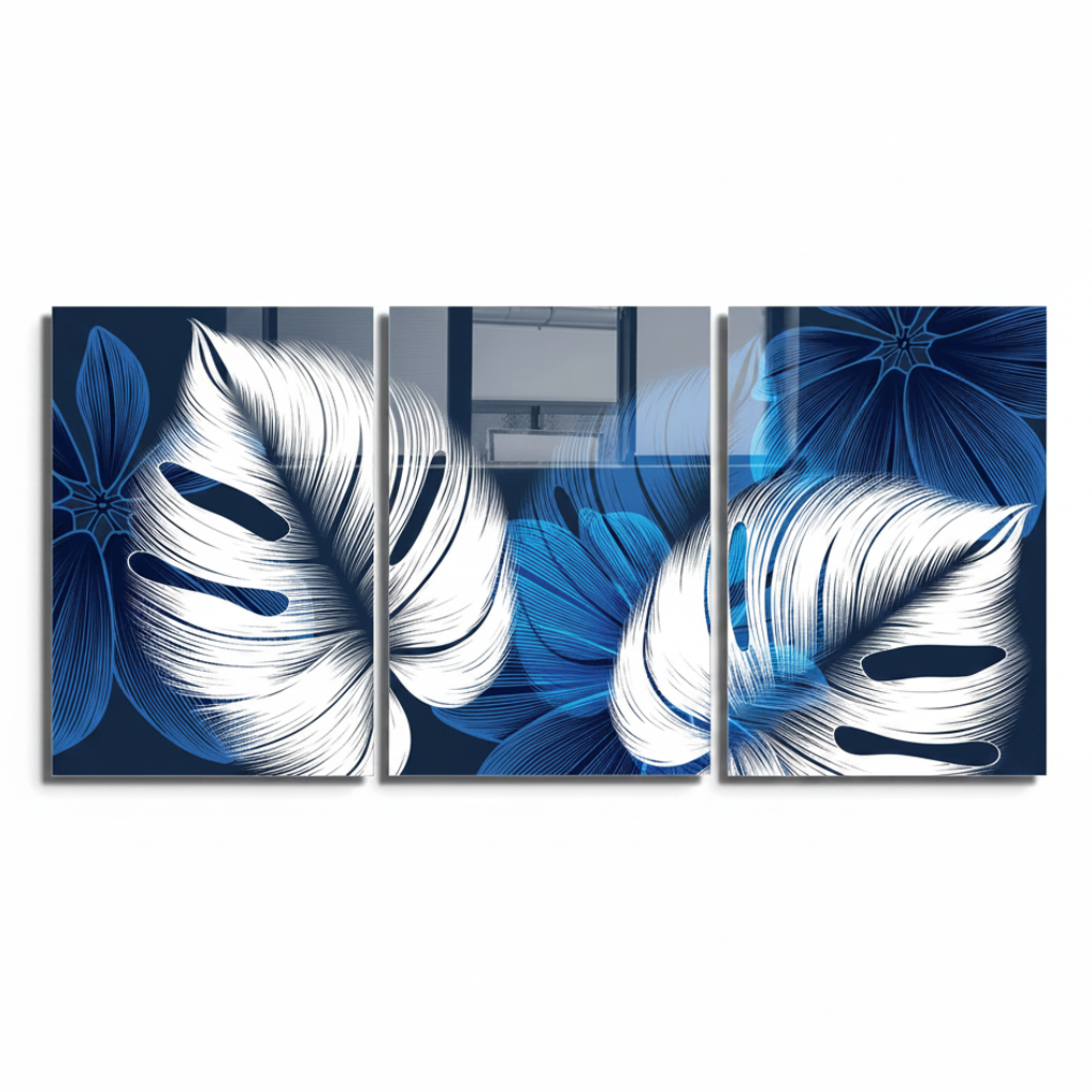 Tulipani Dorati e Margherite Quadro in Vetro Temperato