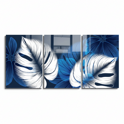 Tulipani Dorati e Margherite Quadro in Vetro Temperato
