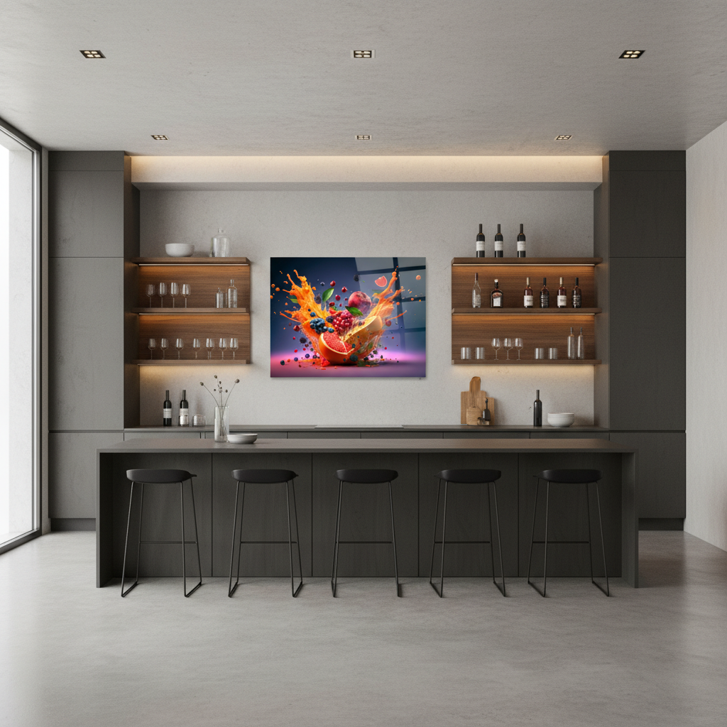 Fruit Explosion Glass Wall Art