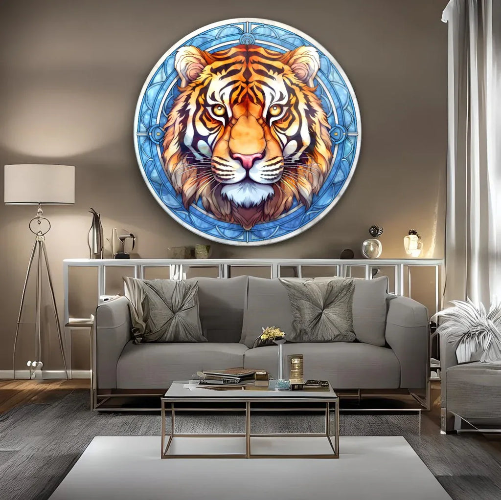Tiger Glass Wall Art - LUXARTDECO