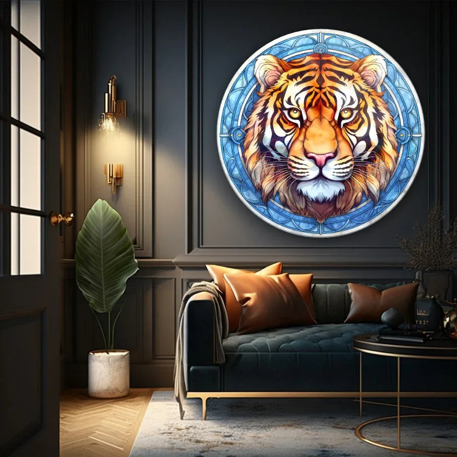 Tiger Glass Wall Art - LUXARTDECO