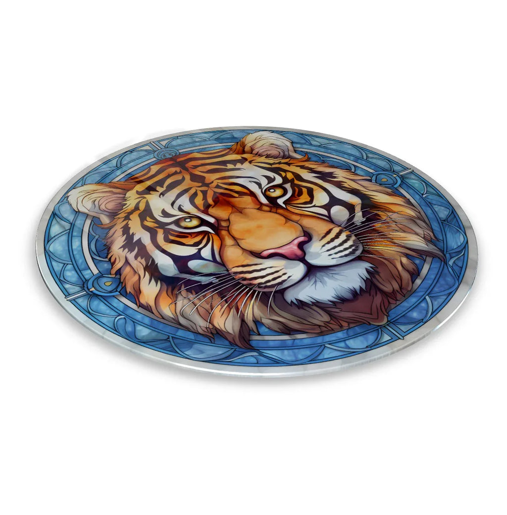 Tiger Glass Wall Art - LUXARTDECO