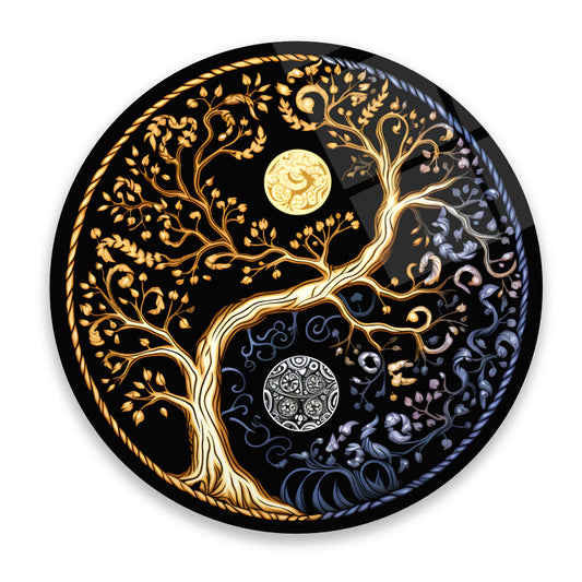Yin and Yang Glass Wall Art