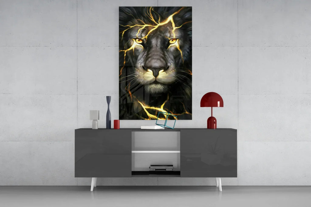 Lion Glass Wall Art - LUXARTDECO