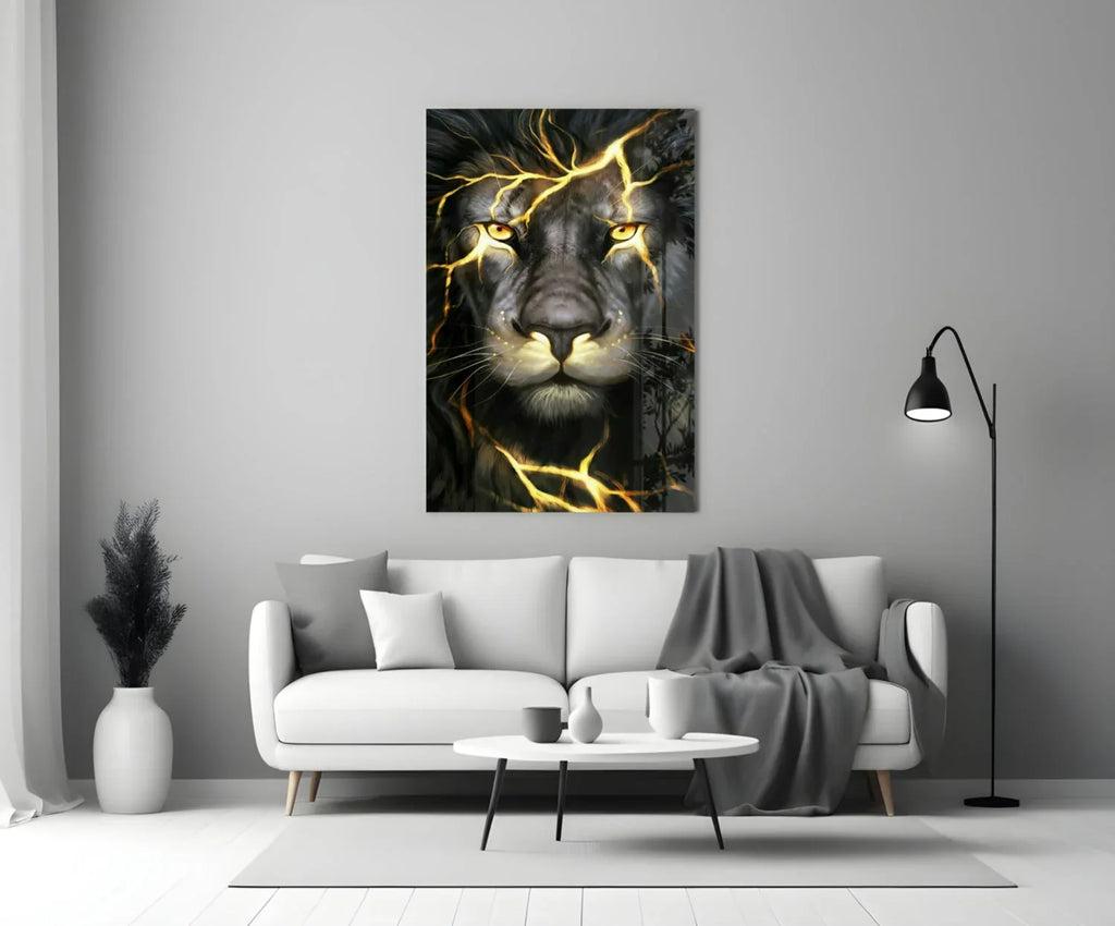 Lion Glass Wall Art - LUXARTDECO