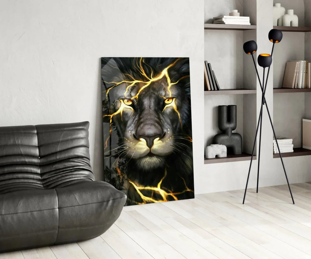 Lion Glass Wall Art - LUXARTDECO