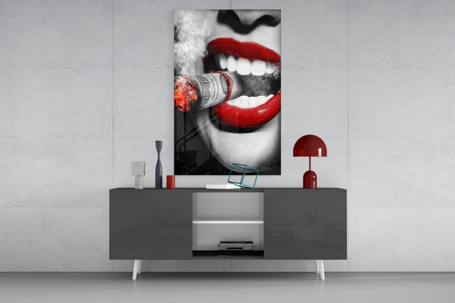 Burn the Money Glass Wall Art