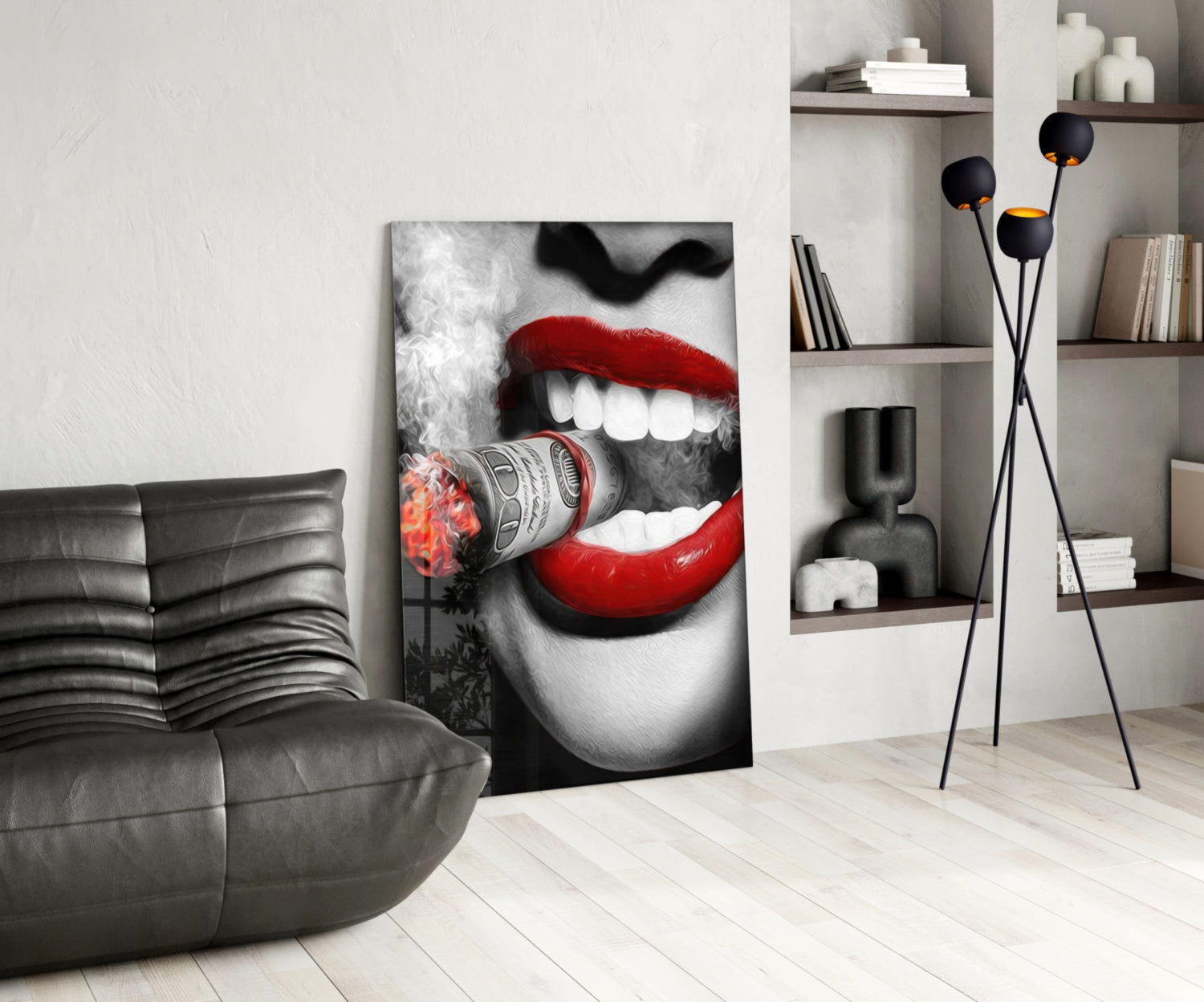 Burn the Money Glass Wall Art