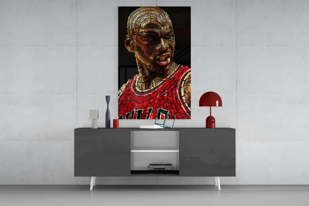 Michael Jordan Glass Wall Art - LUXARTDECO