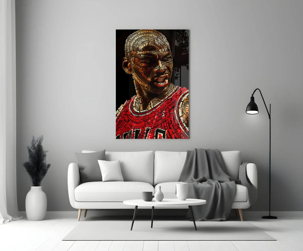 Michael Jordan Glass Wall Art - LUXARTDECO