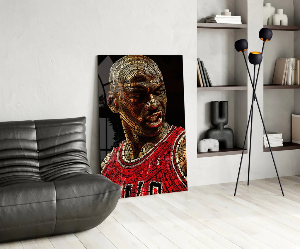 Michael Jordan Glass Wall Art - LUXARTDECO
