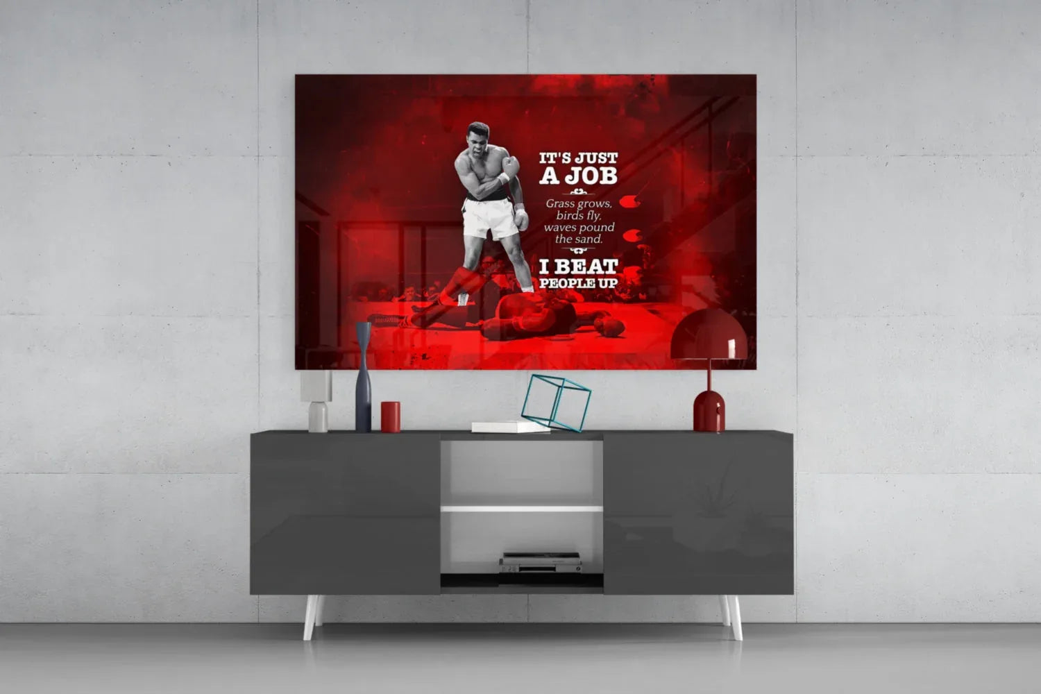 Muhammad Ali Glass Wall Art - LUXARTDECO
