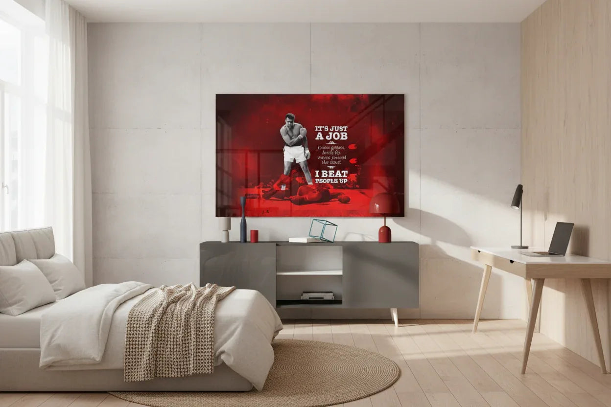 Muhammad Ali Glass Wall Art - LUXARTDECO