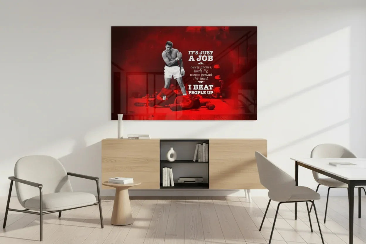 Muhammad Ali Glass Wall Art - LUXARTDECO