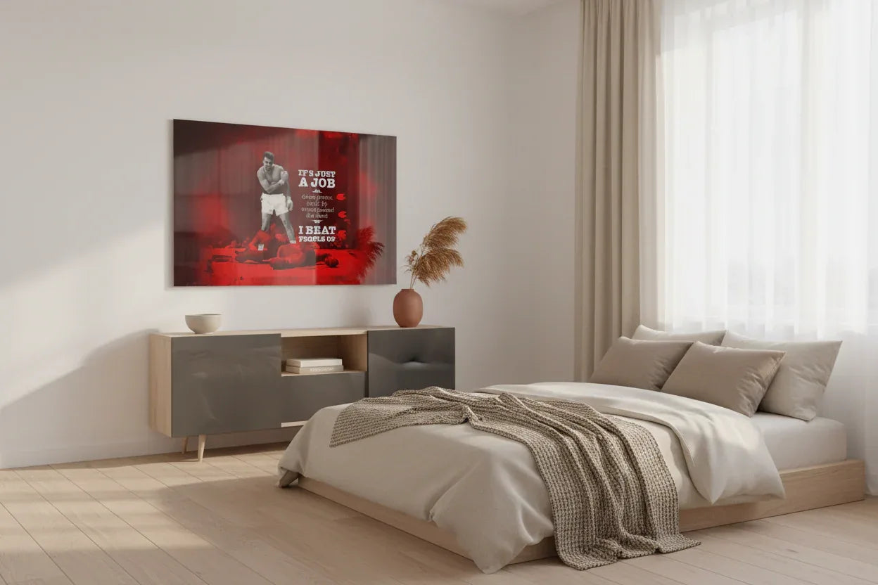 Muhammad Ali Glass Wall Art - LUXARTDECO