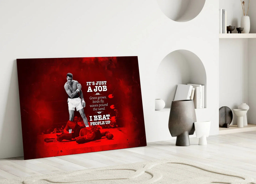 Muhammad Ali Glass Wall Art - LUXARTDECO