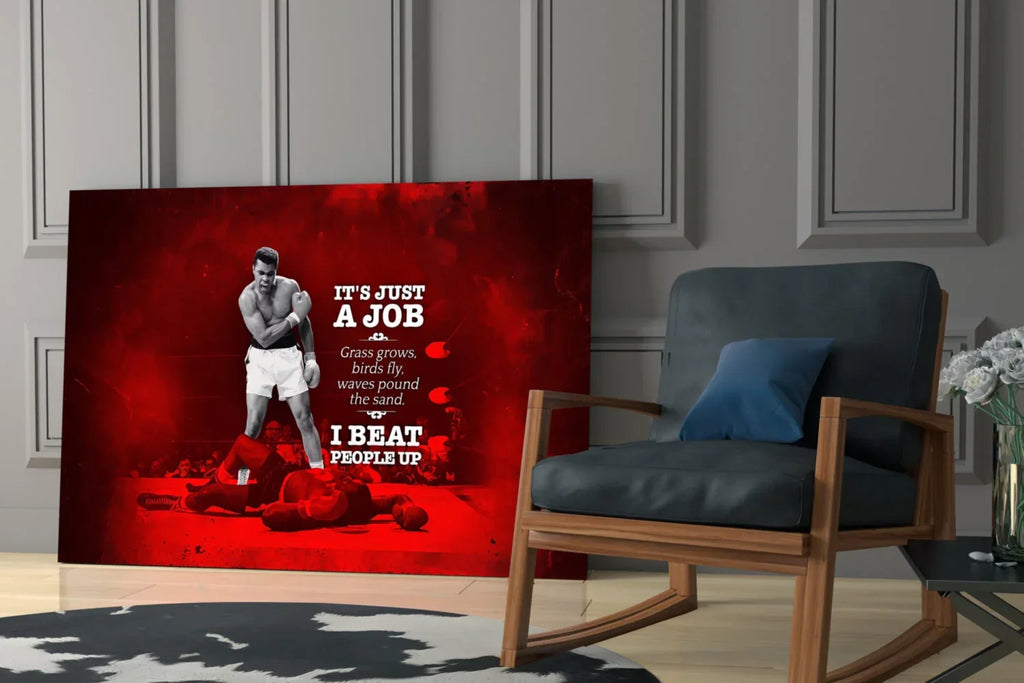 Muhammad Ali Glass Wall Art - LUXARTDECO