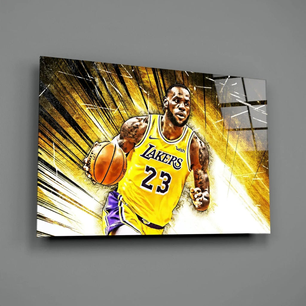Lebron James Glass Wall Art - LUXARTDECO