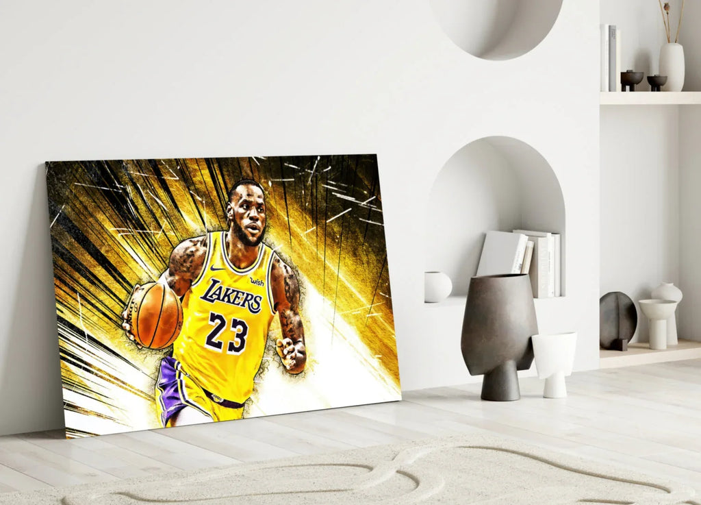 Lebron James Glass Wall Art - LUXARTDECO