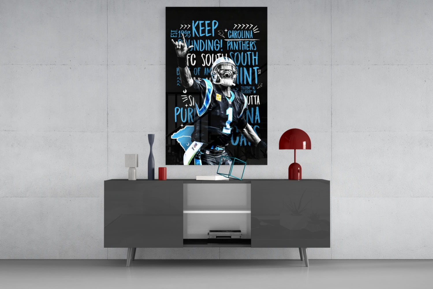 Luke Kuechly Glass Wall Art