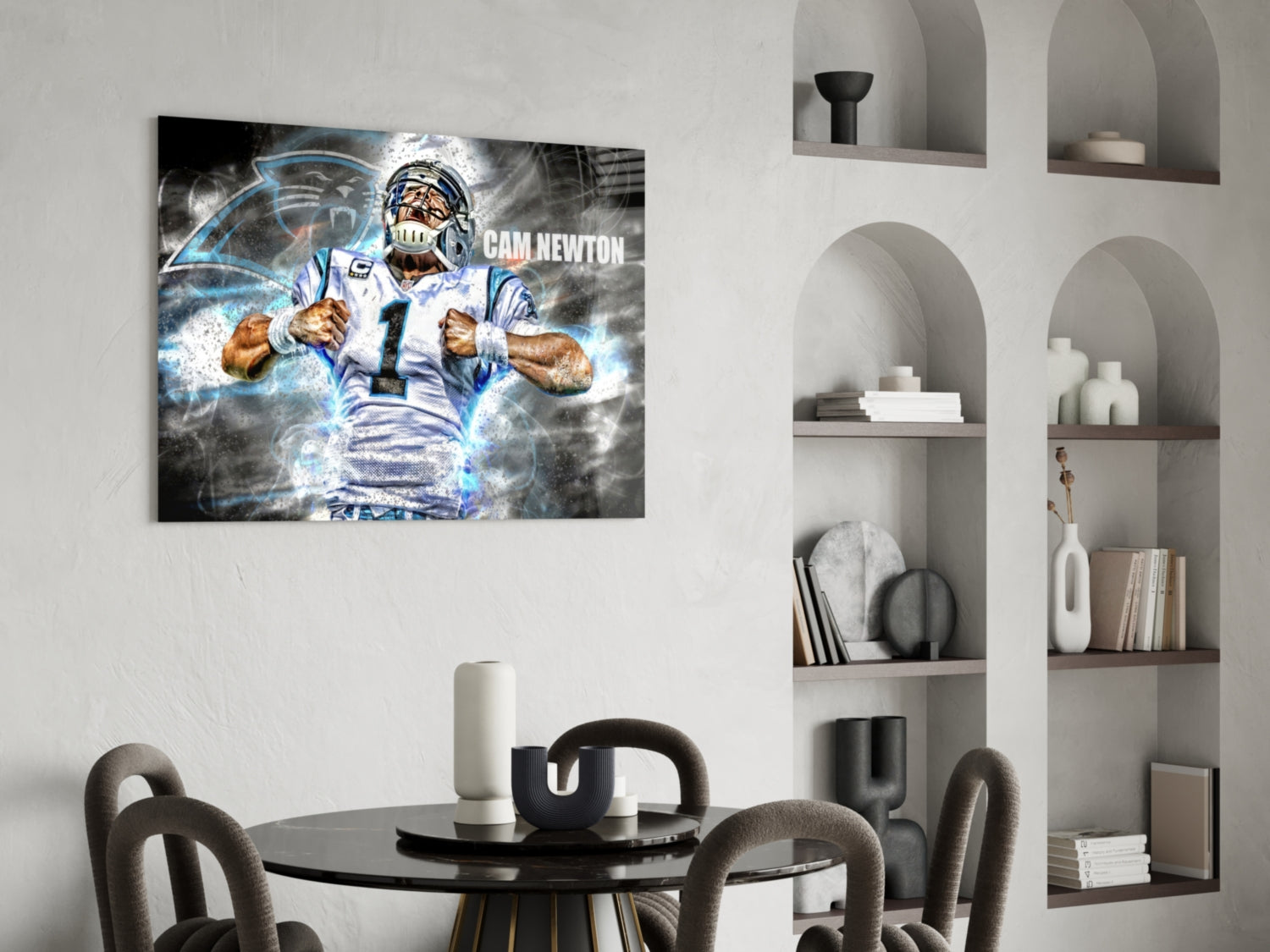 Cam Newton Glass Wall Art