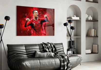 Christiano Ronaldo Glass Wall Art - LUXARTDECO