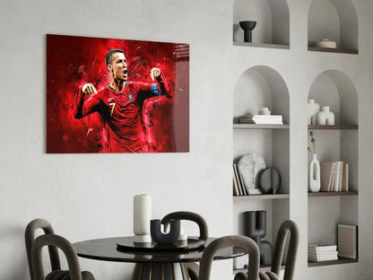 Christiano Ronaldo Glass Wall Art - LUXARTDECO