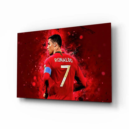 Christiano Ronaldo Glass Wall Art - LUXARTDECO
