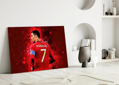Christiano Ronaldo Glass Wall Art - LUXARTDECO