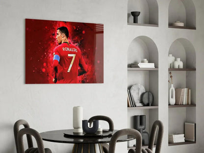 Christiano Ronaldo Glass Wall Art - LUXARTDECO