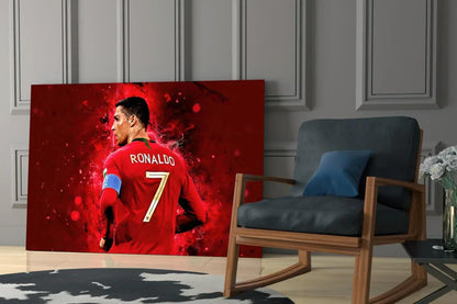 Christiano Ronaldo Glass Wall Art - LUXARTDECO