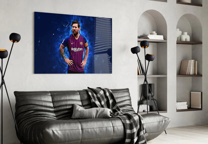 Messi Glass Wall Art - LUXARTDECO