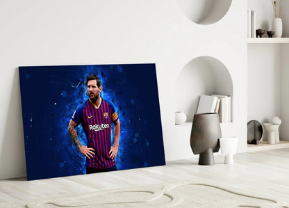 Messi Glass Wall Art - LUXARTDECO