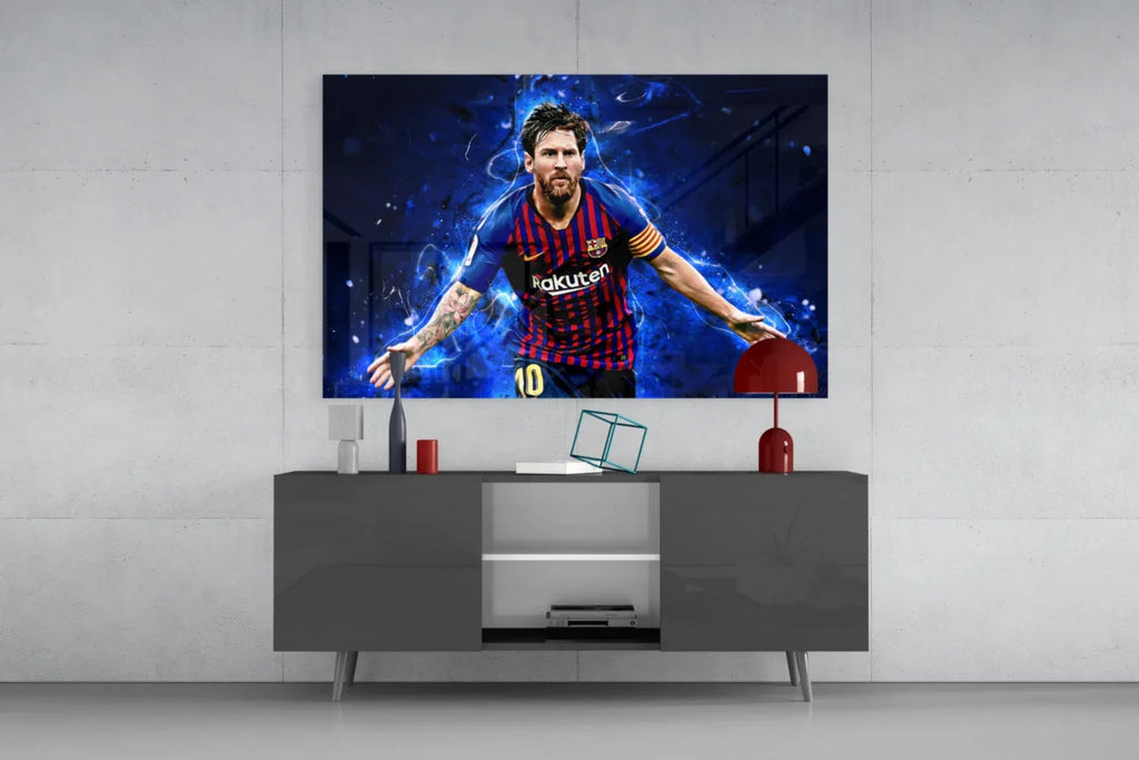 Messi Glass Wall Art - LUXARTDECO