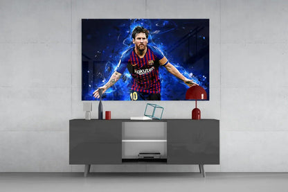 Messi Glass Wall Art - LUXARTDECO