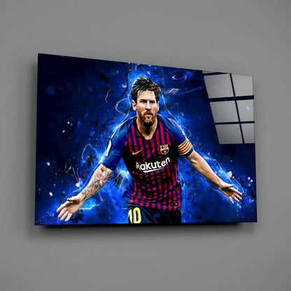 Messi Glass Wall Art - LUXARTDECO