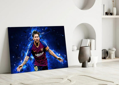 Messi Glass Wall Art - LUXARTDECO
