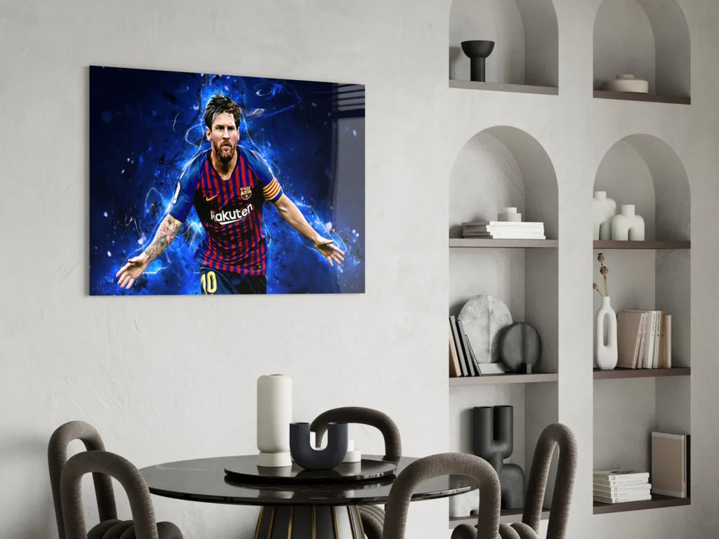 Messi Glass Wall Art - LUXARTDECO