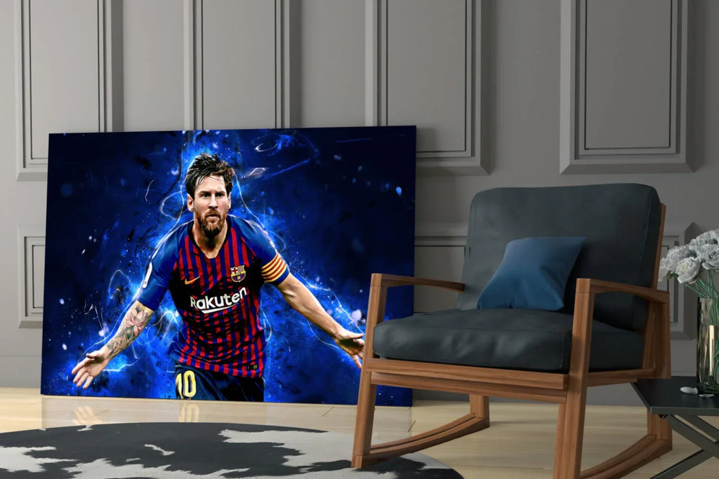 Messi Glass Wall Art - LUXARTDECO