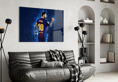 Messi Glass Wall Art - LUXARTDECO