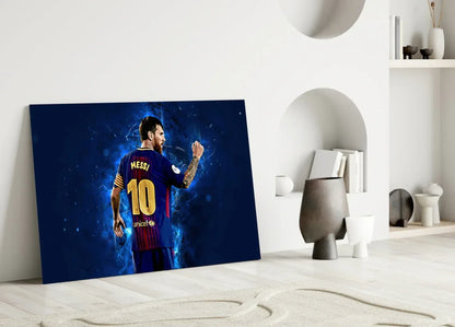 Messi Glass Wall Art - LUXARTDECO