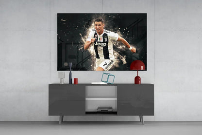 Christiano Ronaldo Glass Wall Art - LUXARTDECO