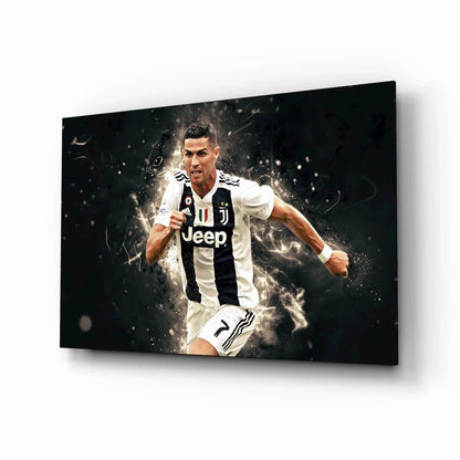 Christiano Ronaldo Glass Wall Art - LUXARTDECO