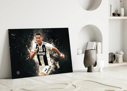 Christiano Ronaldo Glass Wall Art - LUXARTDECO
